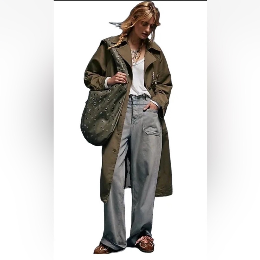 Free People Palmer Cuffed Jeans We The Free Wide Leg Pockets In The ShadowsGray